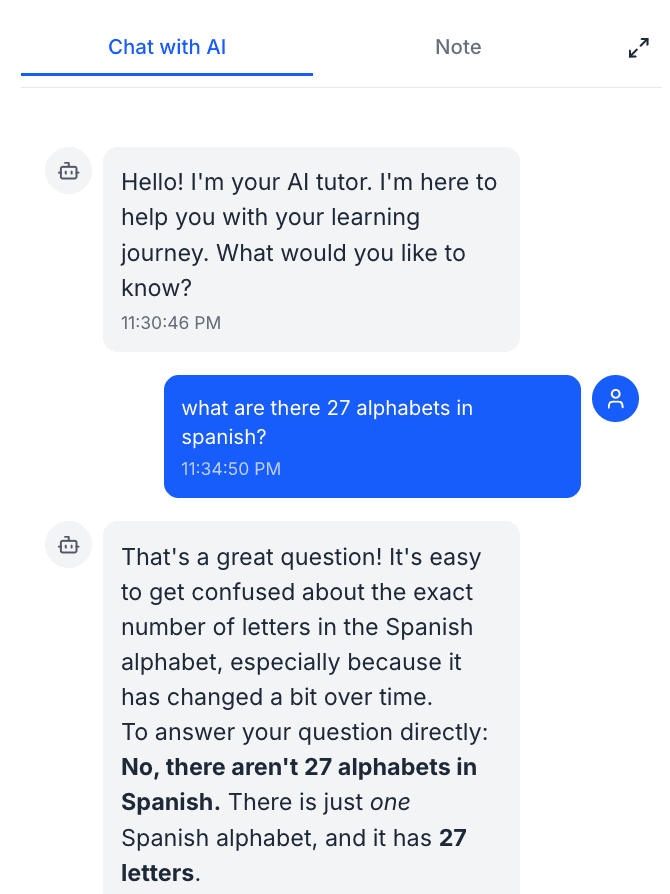 Chat with AI mentor